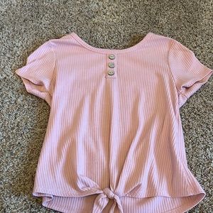 Pink shirt no tags buttons short sleeve brand unknown
